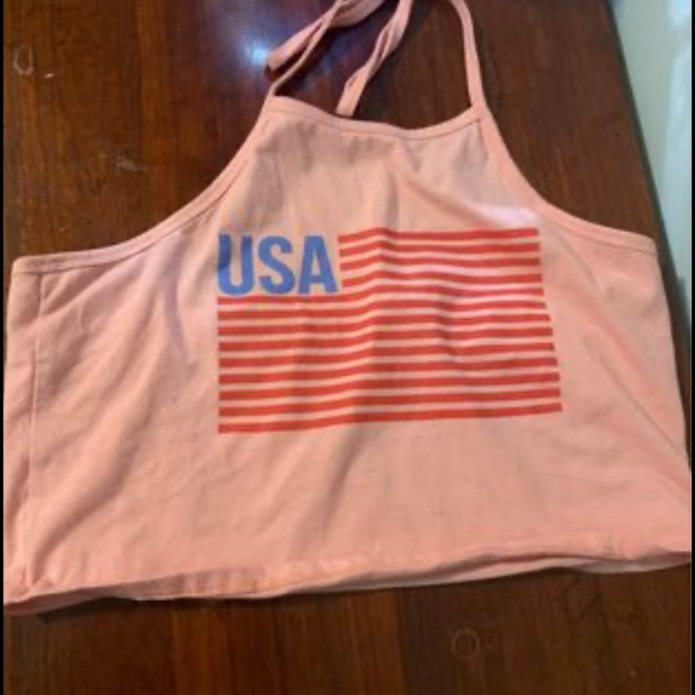 USA halter crop top